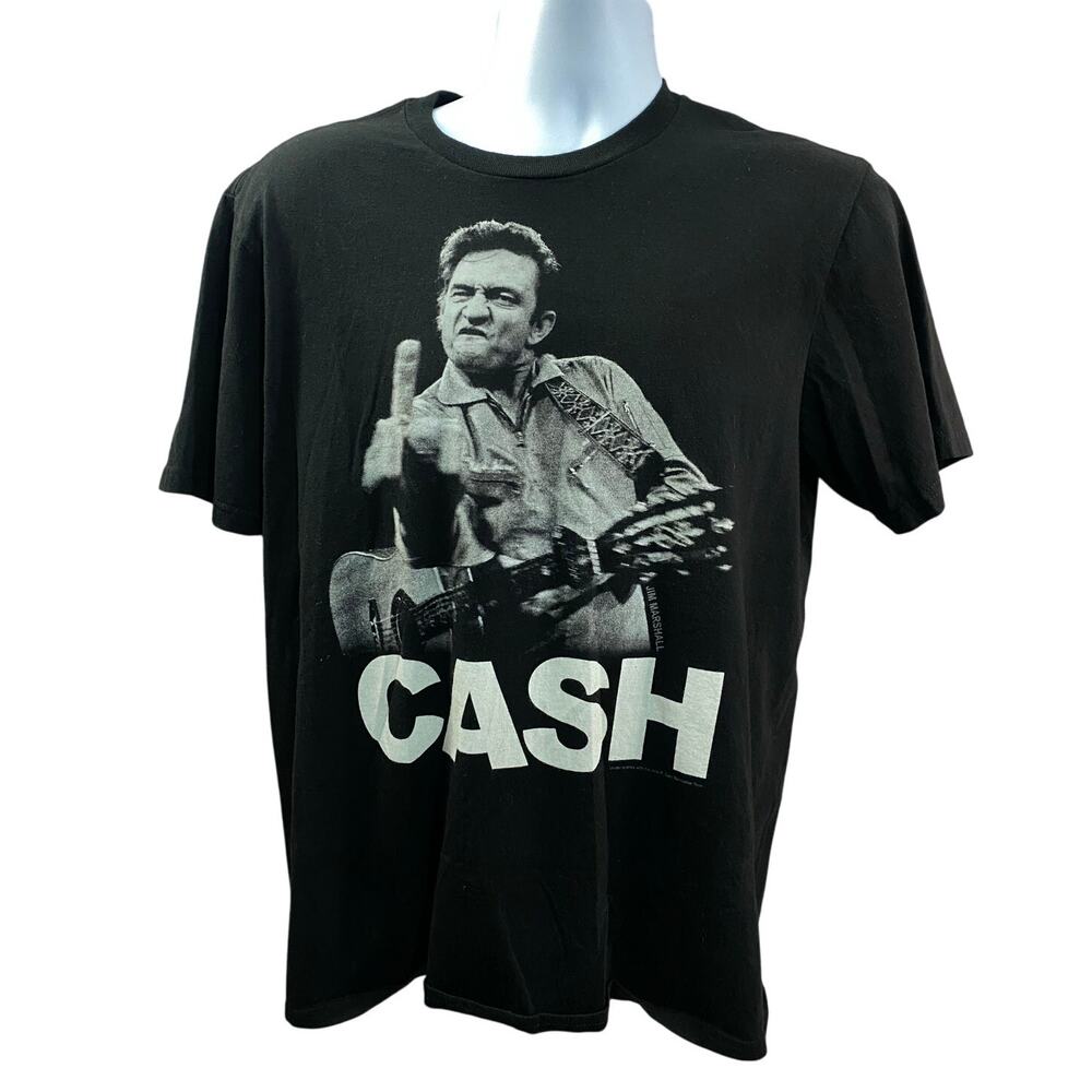 Johnny Cash Graphic T-Shirt – Jim Marshall Clothing – Black – Size Large